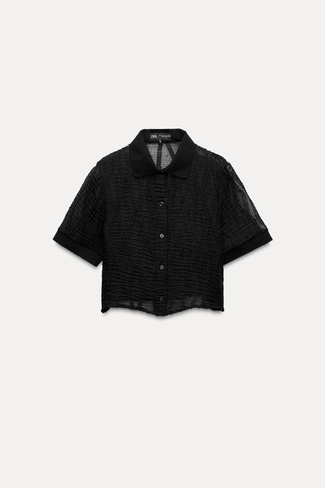 SEMI-SHEER CROP SHIRT Product Image