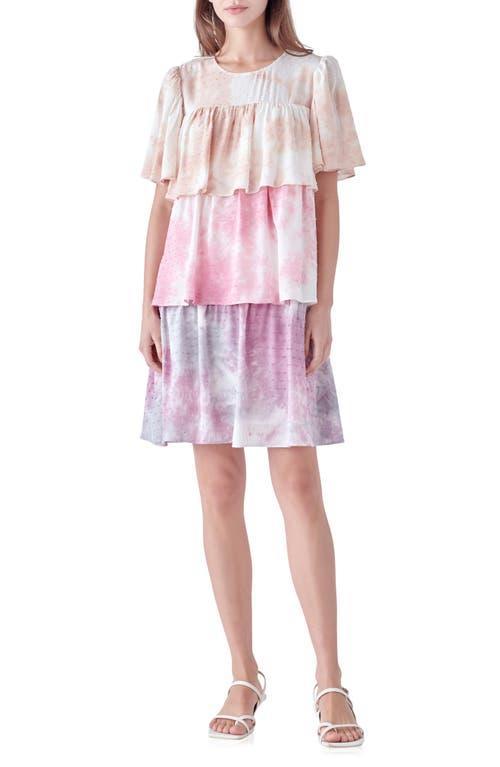 Free the Roses Tie Dye Swiss Dot Tiered Dress Product Image