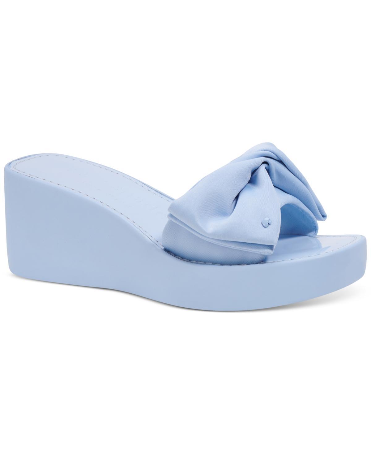 Womens Bikini 25MM Bow-Accent Wedge Slides Product Image