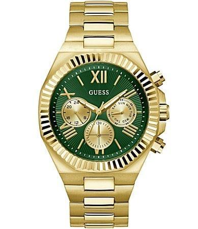 Guess Mens Multi-Function Gold-Tone 100% Steel Watch, 44mm - Gold Tone Product Image