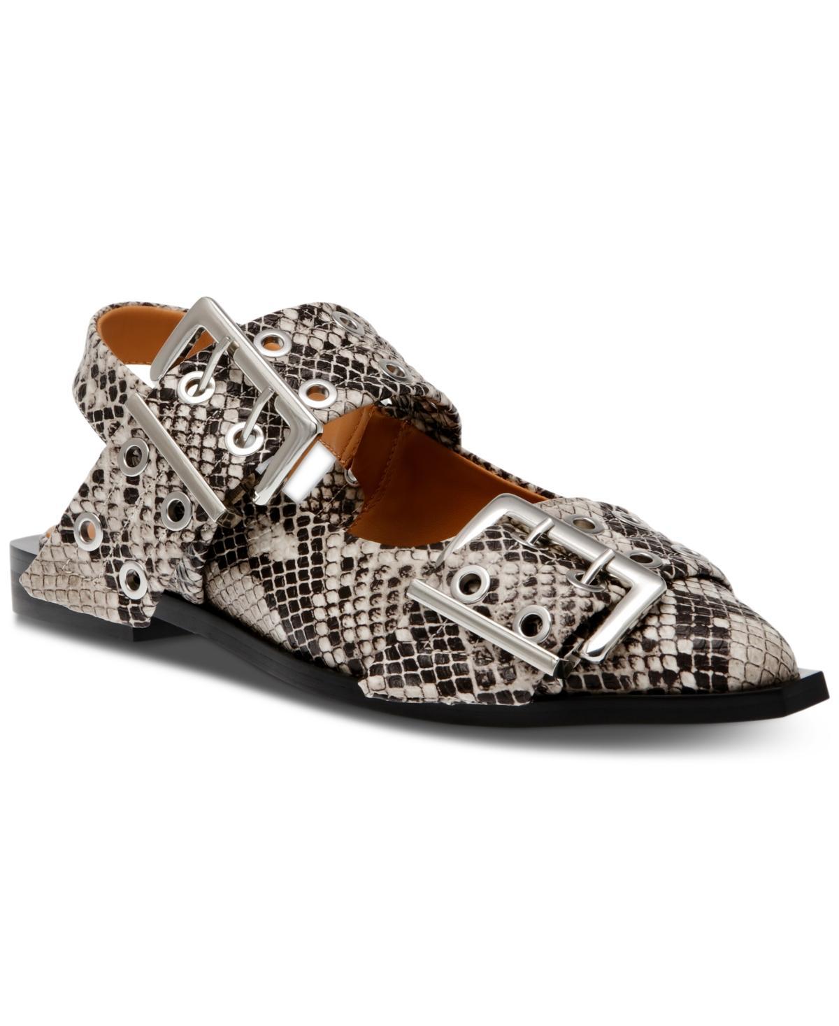 Steve Madden Graya Patent Oversized Buckle Slingback Flats Product Image