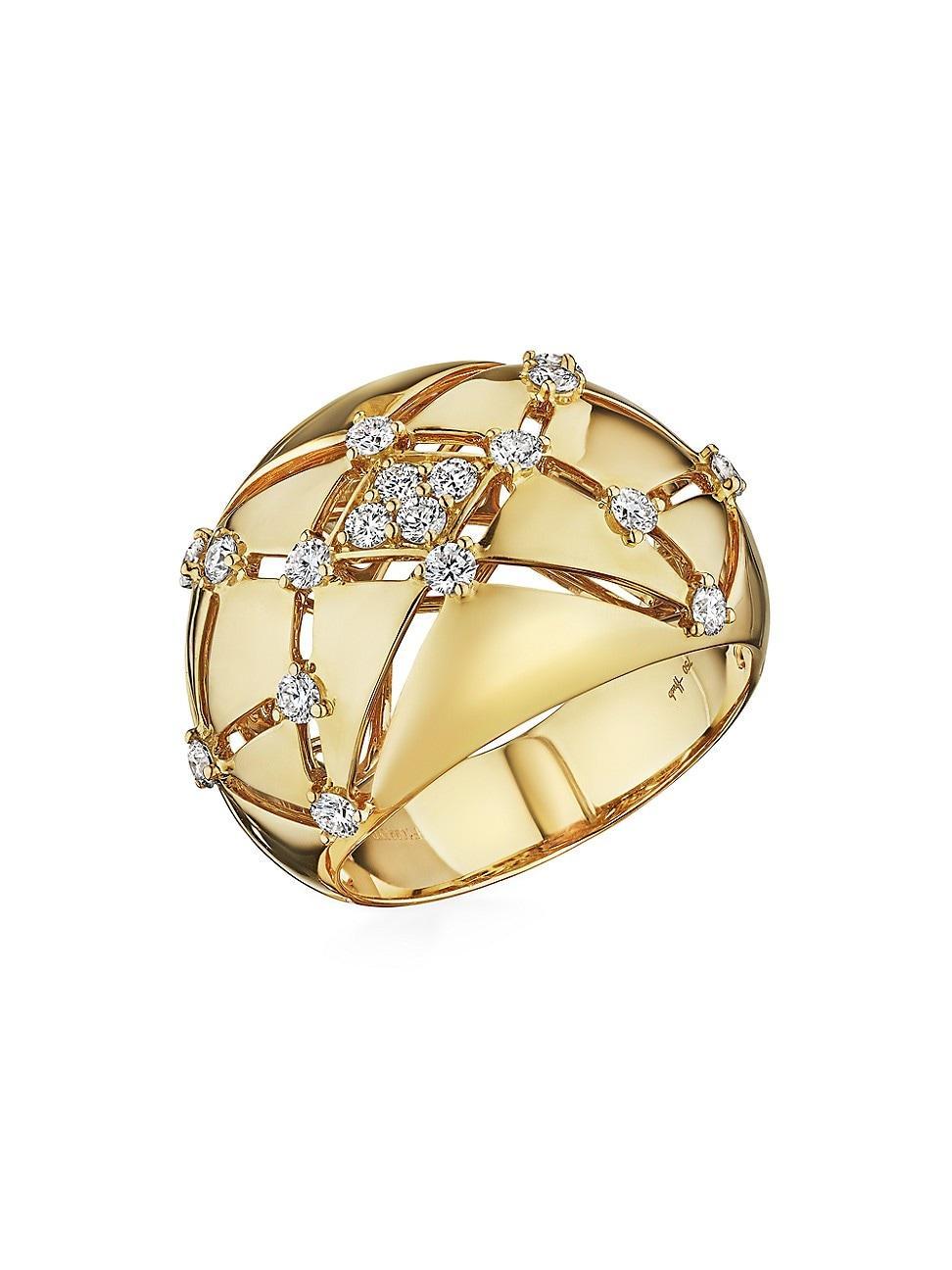 Womens Estelar 18K Gold & Diamond Ring Product Image