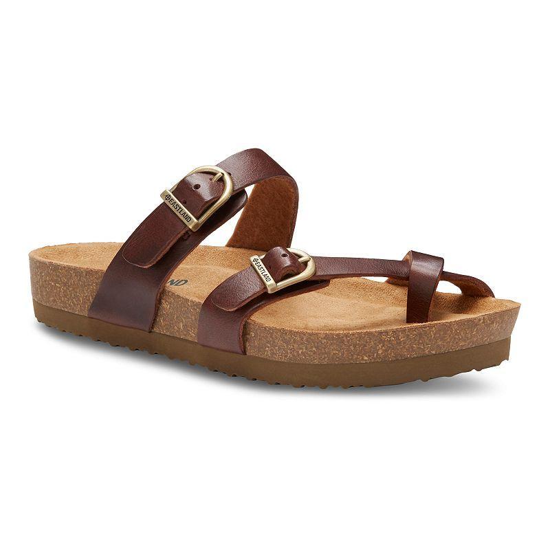 Eastland Tiogo Womens Leather Slide Sandals Brown Product Image