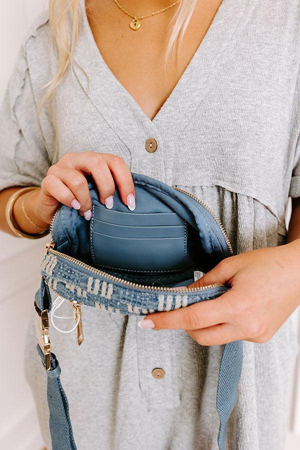 Statement Piece Woven Fanny Pack in Medium Wash Product Image