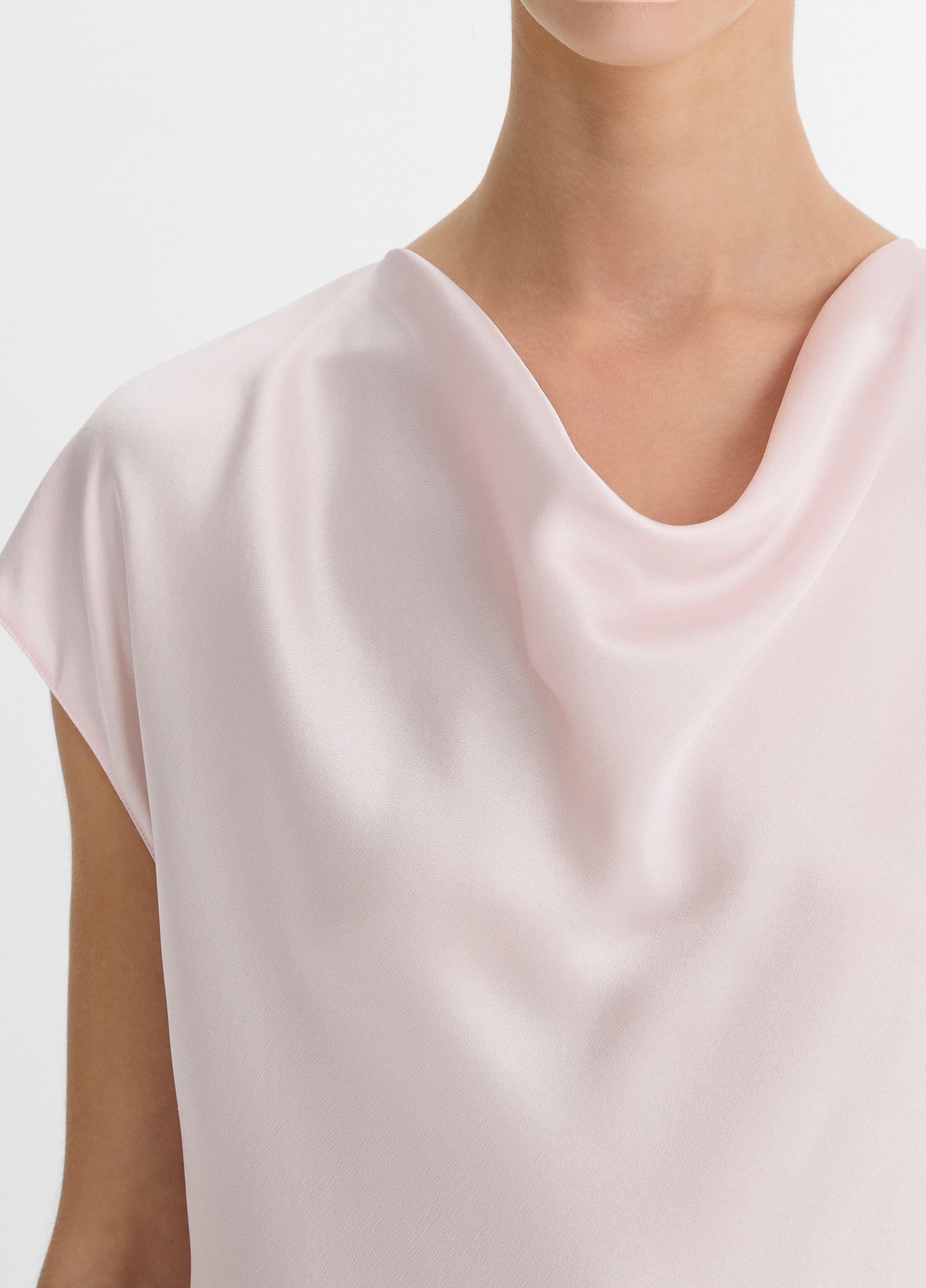 Silk Cowl-Neck Blouse Product Image