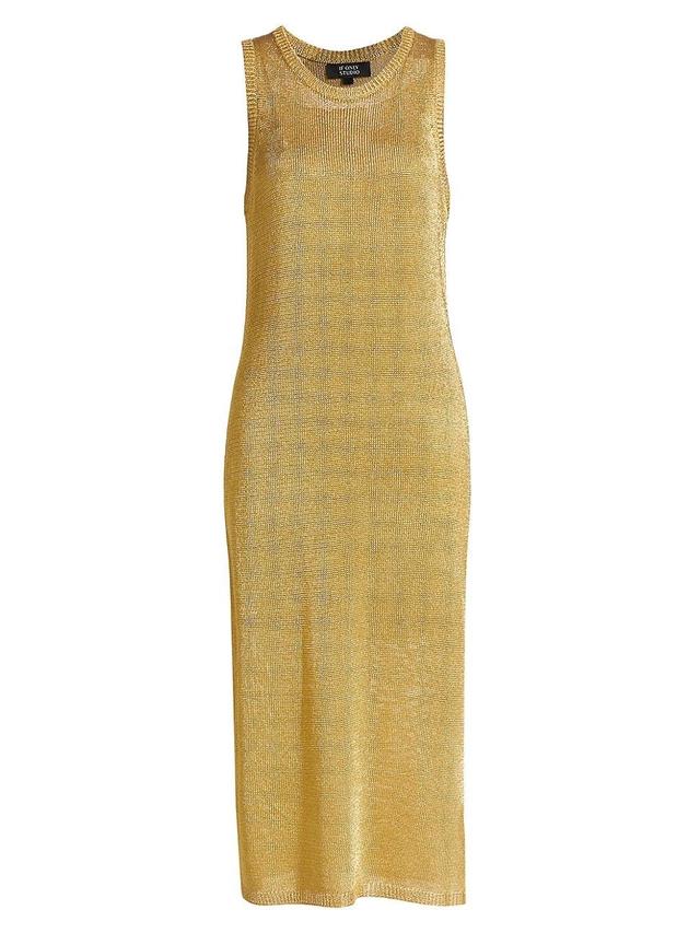 Womens Metallic Knit Scoopneck Midi-Dress Product Image