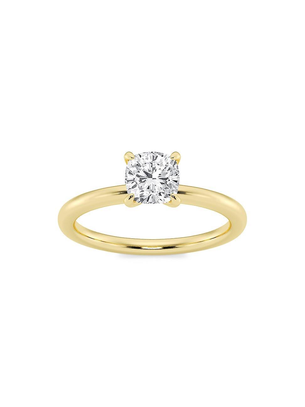 Womens 14K Yellow Gold & Cushion-Cut Lab-Grown Diamond Solitaire Ring/0.50-5.00 TCW Product Image