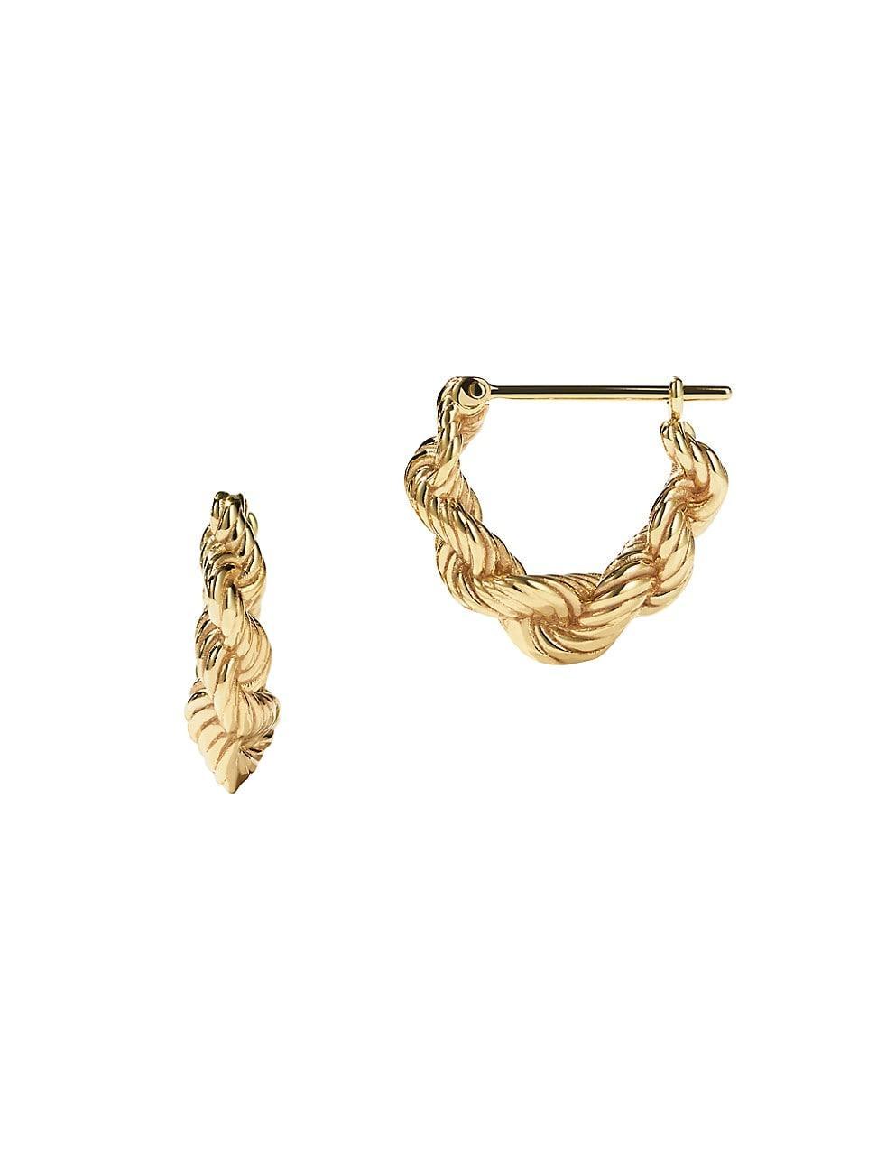 Womens Lucia Goldtone Sterling Silver Small Twisted Rope Hoop Earrings Product Image