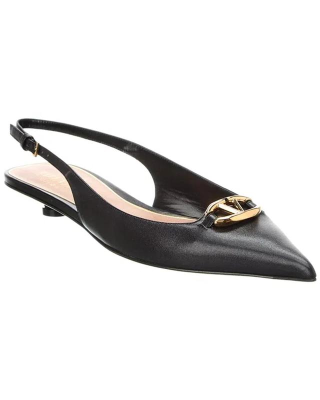 Vlogo Signature Leather Slingback Pump In Black Product Image