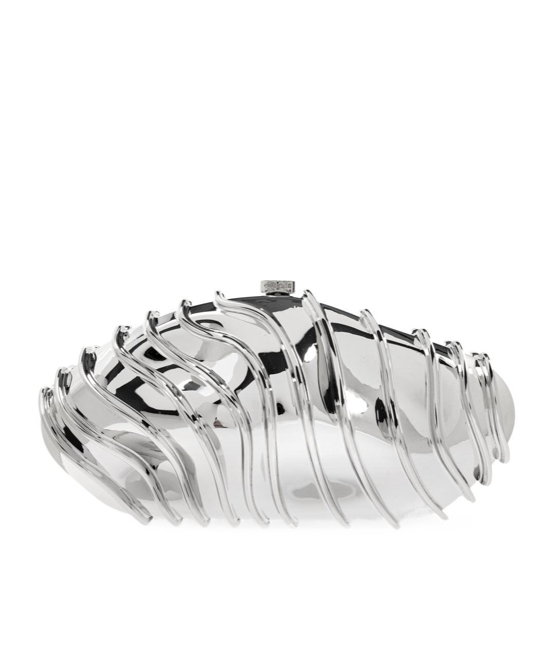 CULT GAIA Ezara Wavy Clutch Bag In Silver Product Image