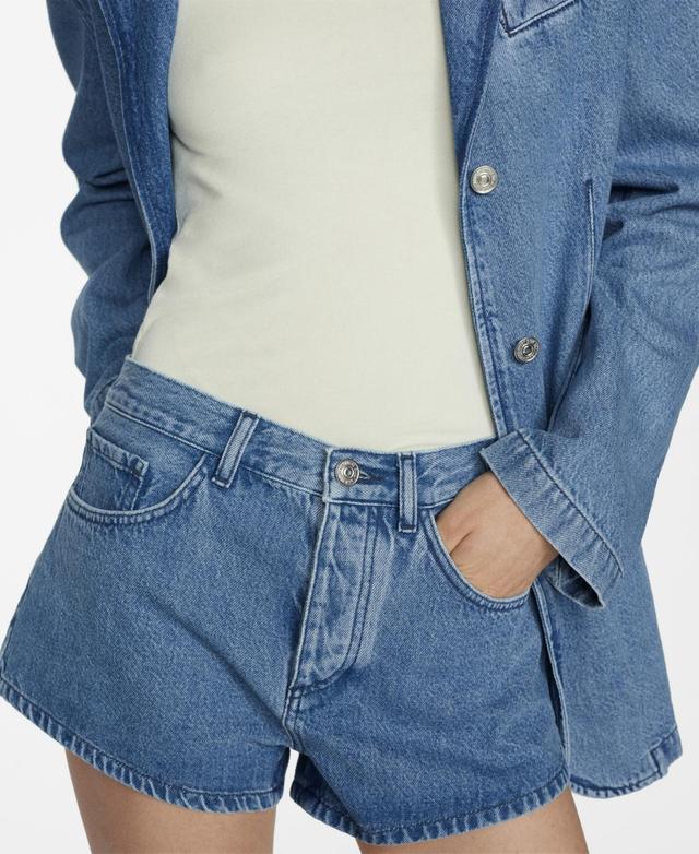 Mango Womens Mid-Rise Denim Shorts Product Image