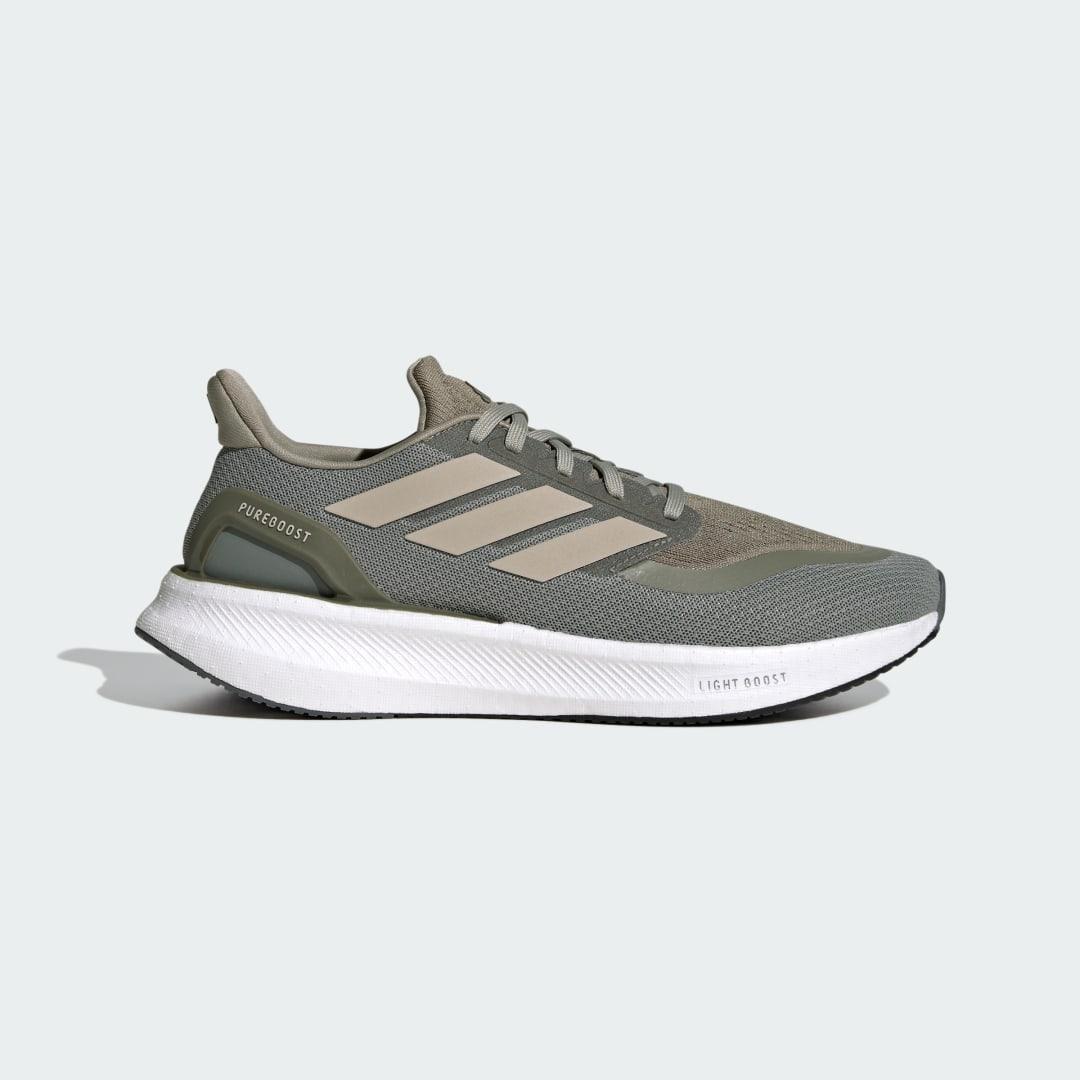 adidas Mens adidas Adizero Boston 12 - Mens Running Shoes Silver Pebble/Wonder Beige/Olive Strata Product Image