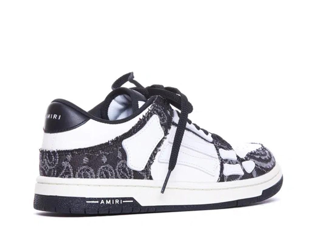 AMIRI Skel Low Top Leather Sneakers In Black White Product Image