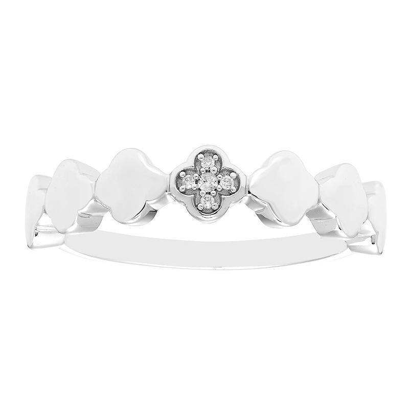 Boston Bay Diamonds Sterling Silver Diamond Accent Quatrefoil Stackable Ring, Womens Product Image