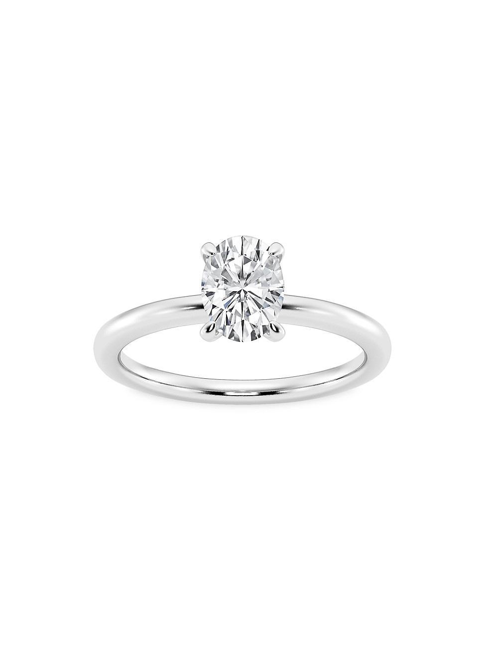 Womens 14K White Gold & Oval Lab-Grown Diamond Solitaire Ring/0.50-5.00 TCW Product Image