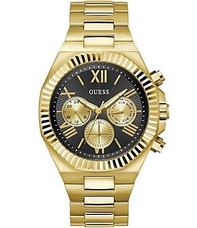 Guess Mens Multi-Function Gold-Tone 100% Steel Watch, 44mm - Gold Tone Product Image