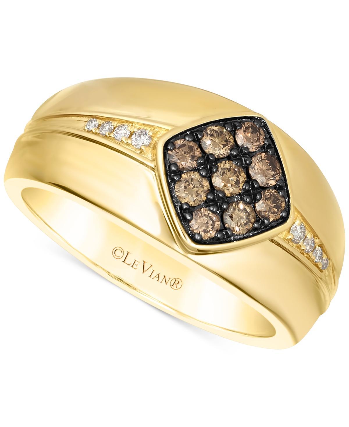 Le Vian Mens Chocolate Diamond & Nude Diamond Cluster Ring (1/2 ct. t.w.) in 14k Gold Product Image