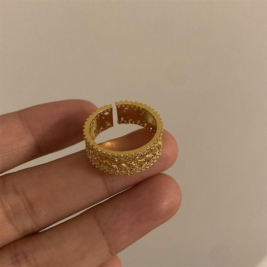 Alloy Rhinestone Open Ring Product Image