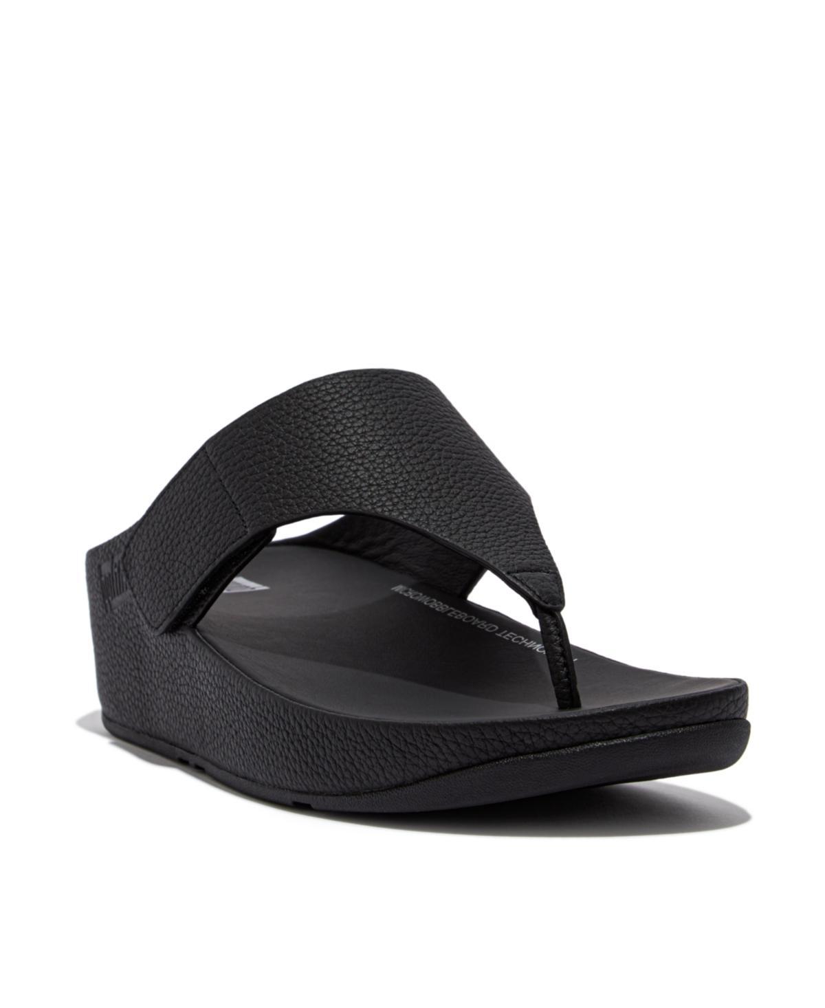 FitFlop Womens Shuv Adjustable Tumbled-Leather Toe-Post Sandals Product Image