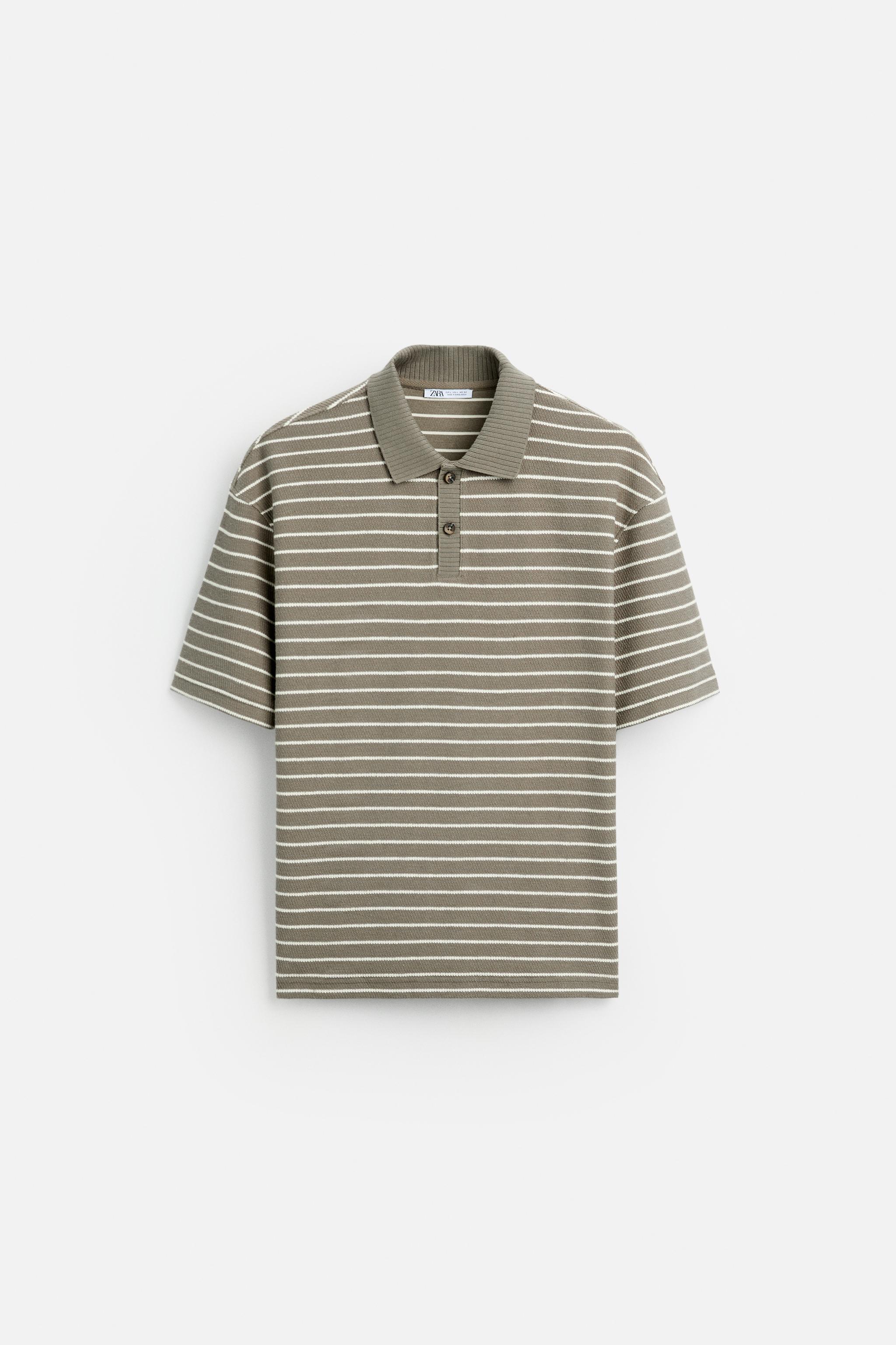 TEXTURED STRIPED POLO Product Image