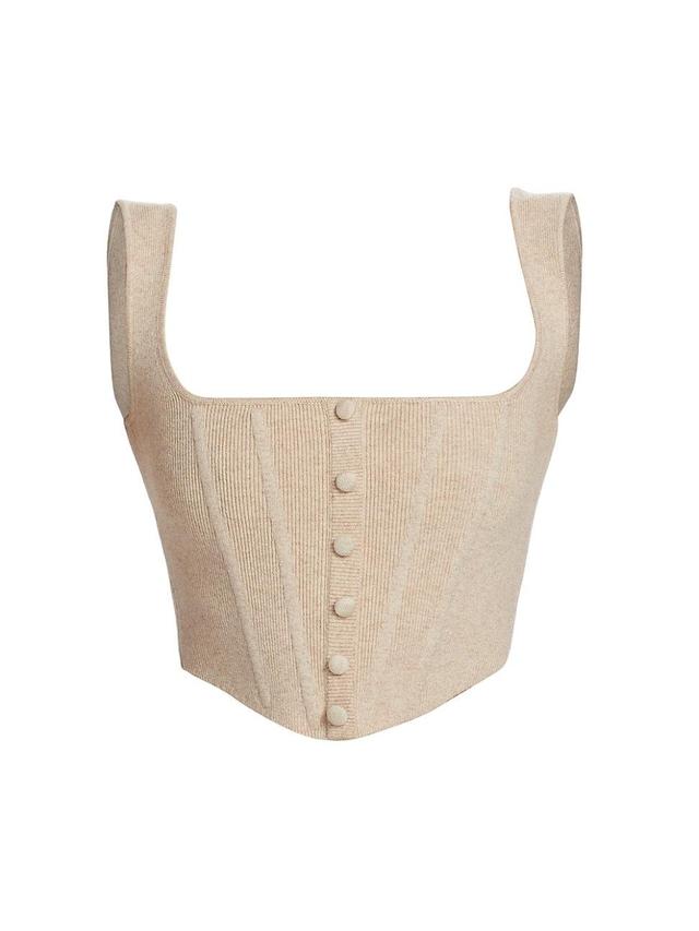 Womens Button-Front Knit Corset Top Product Image