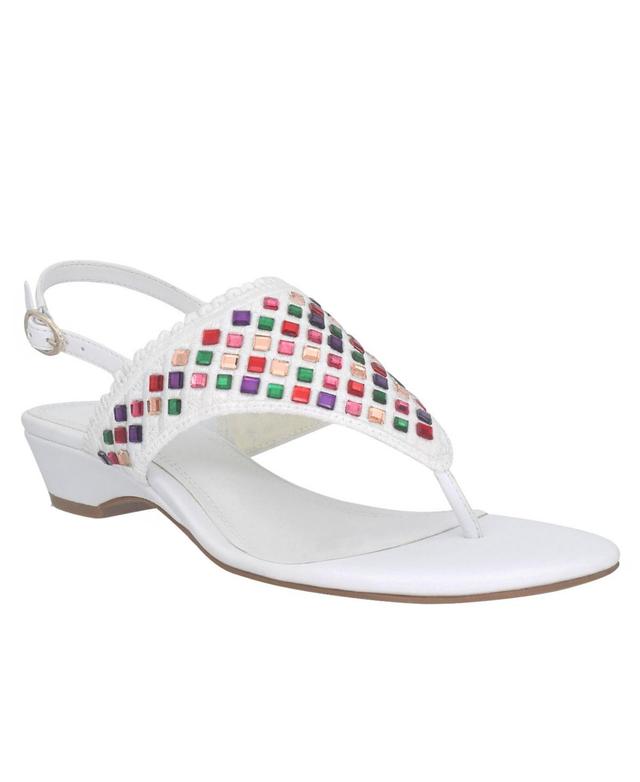 Impo Womens Roxee Embellished Thong Sandals - White Product Image