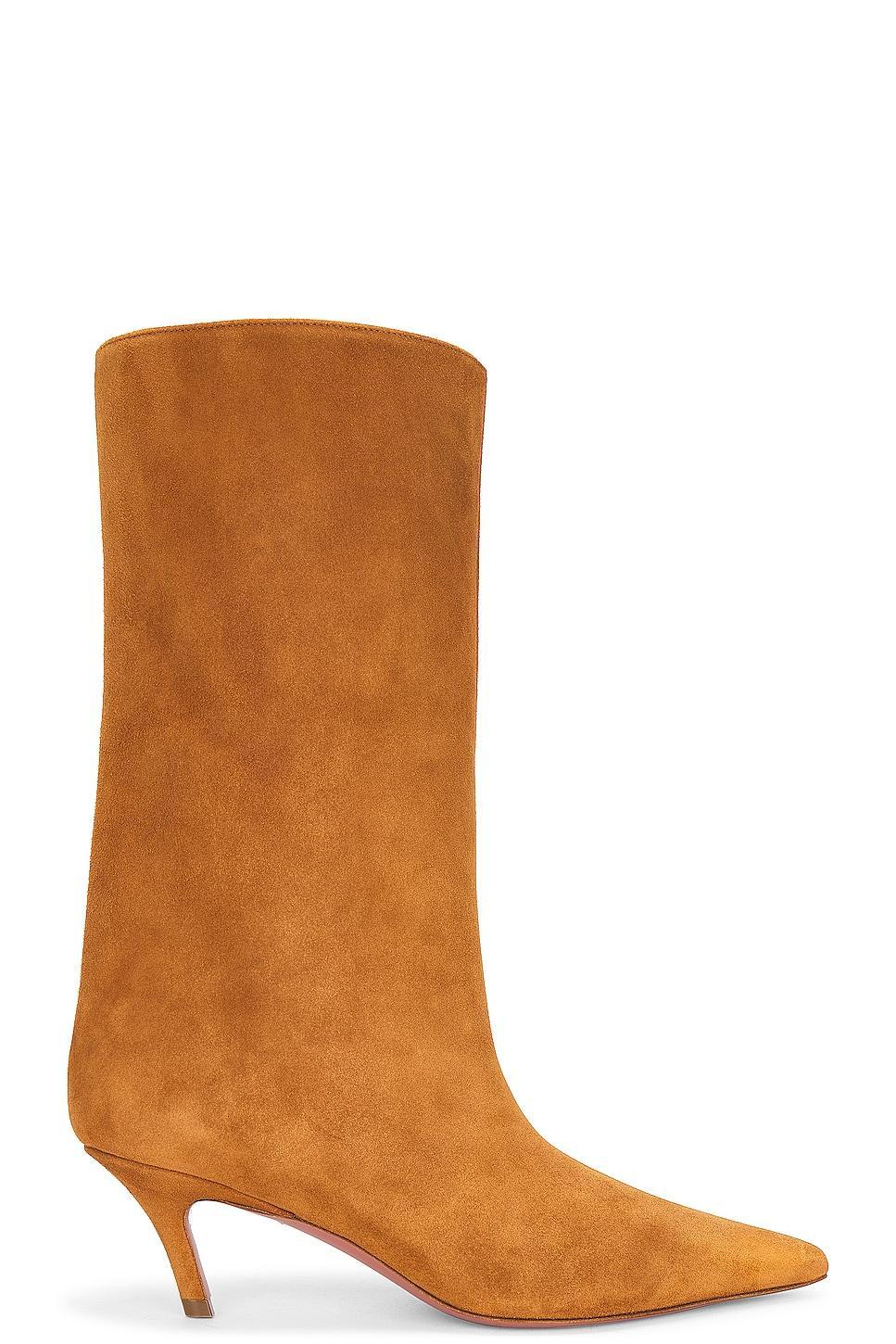 AMINA MUADDI Fiona Suede 60 Boot in Brown Product Image