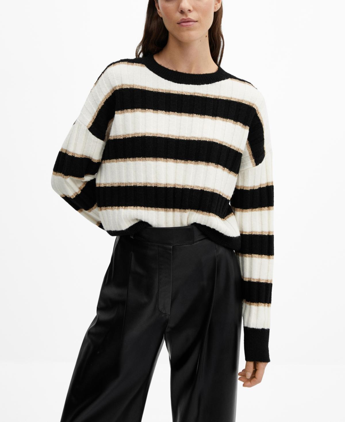 MANGO Metallic Stripe Sweater Product Image