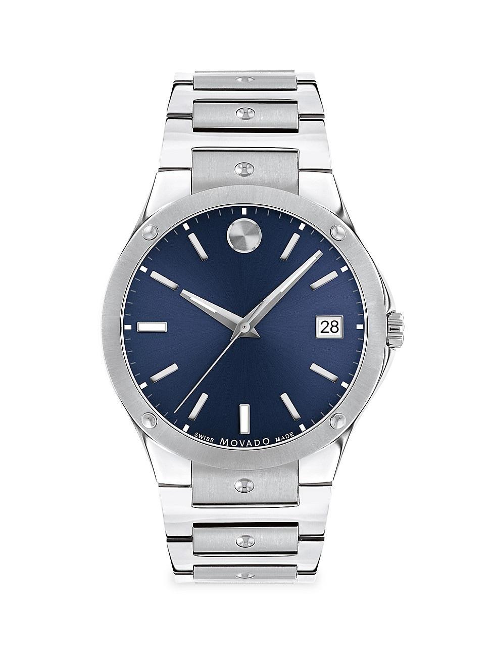 Men's Movado SE Watch with Dark Blue Dial (Model: 607513) Product Image