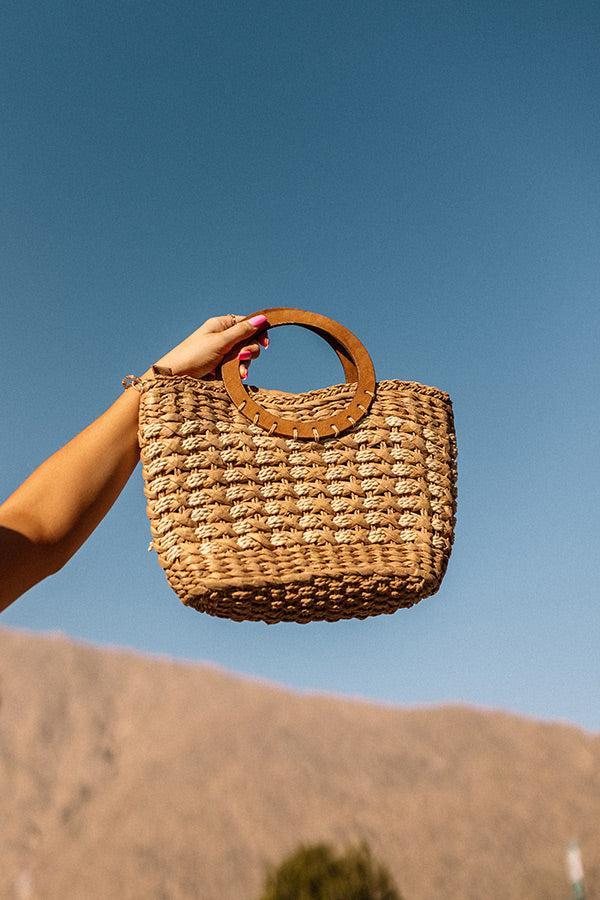 Barbados Bound Raffia Bag In Tan Product Image