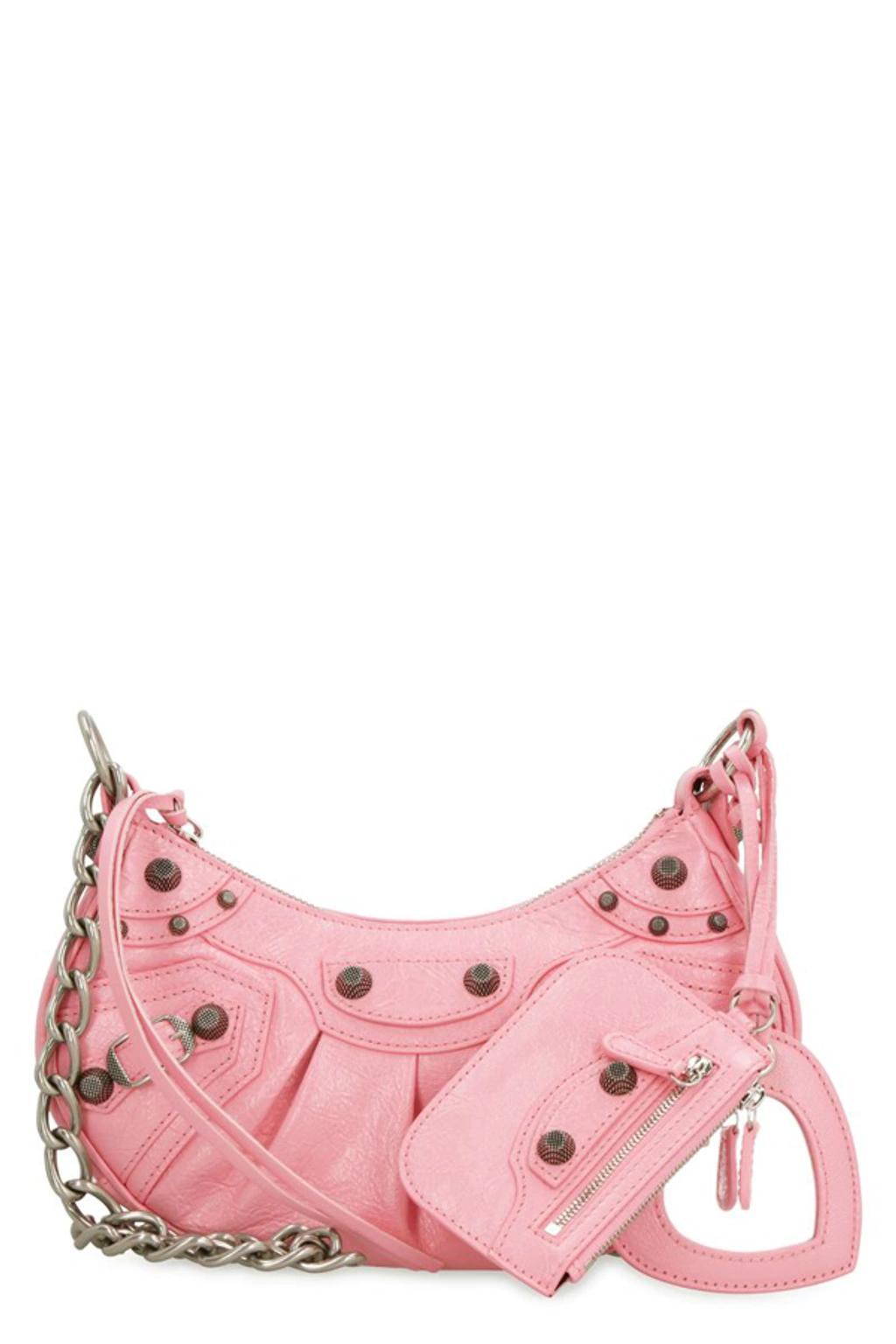 Le Cagole Leather Crossbody Bag In Pink Product Image