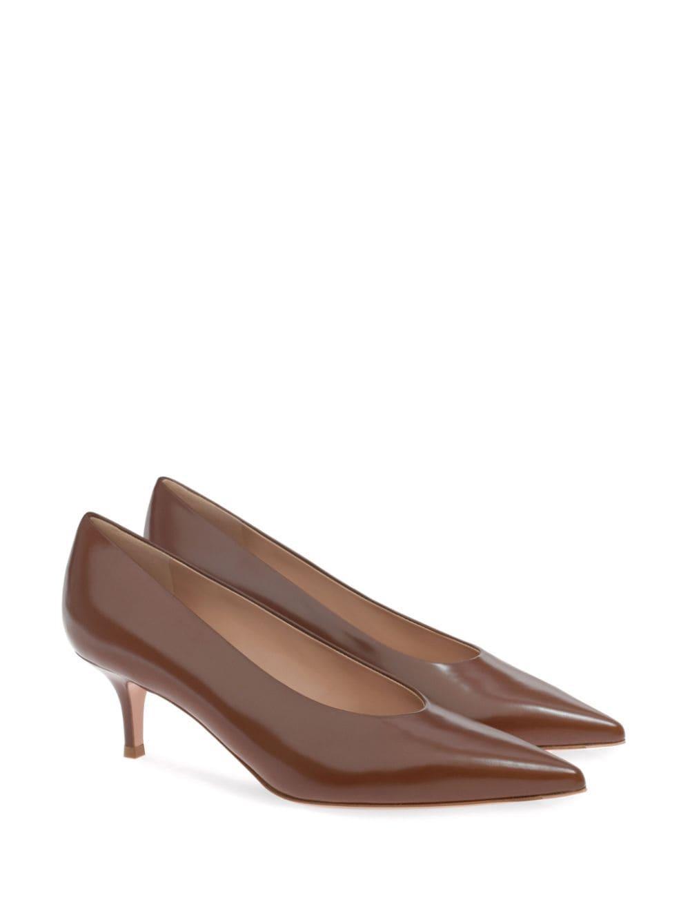 Tokio Calfskin Kitten-heel Pumps In Brown Product Image