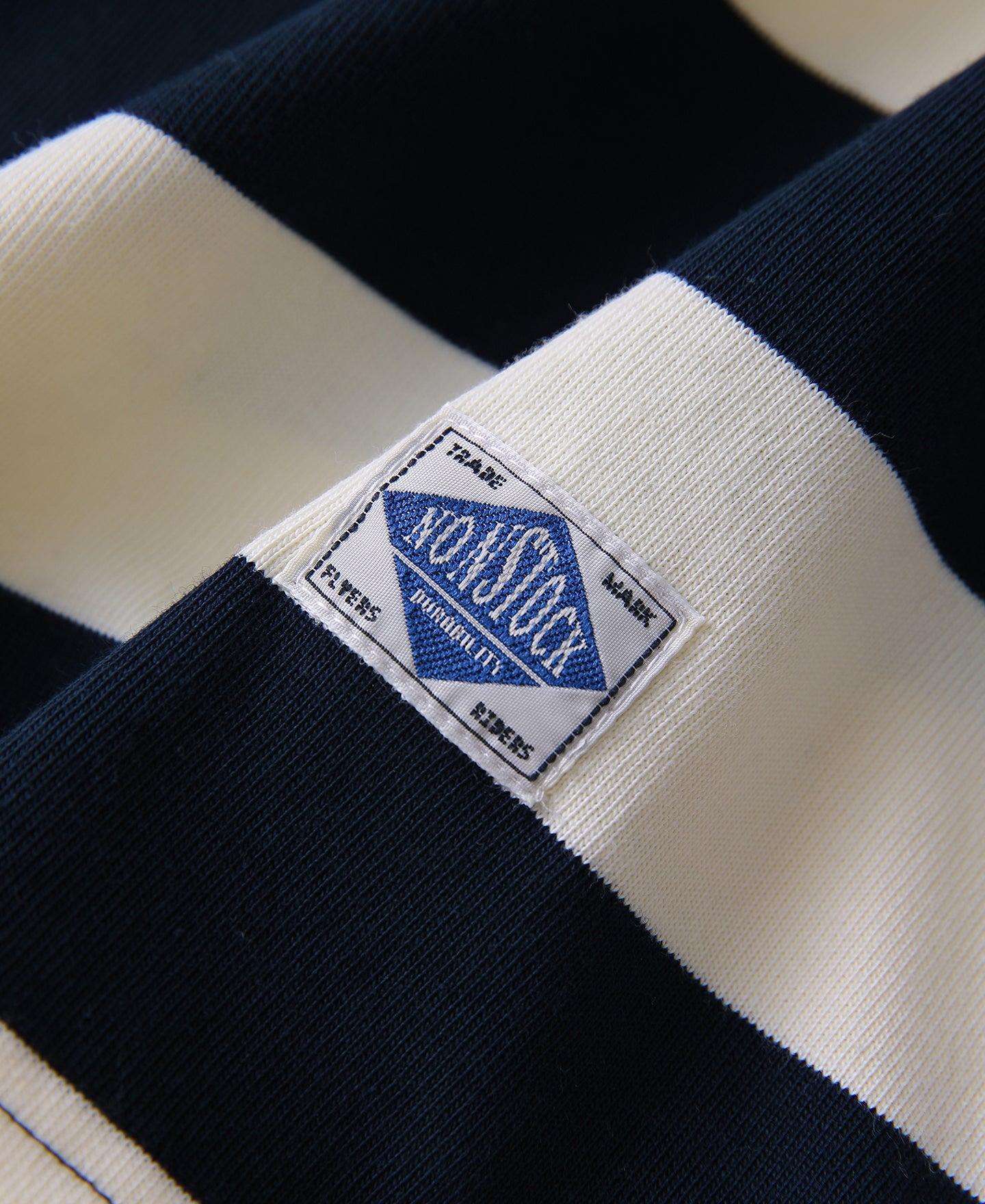 Heavyweight Cotton Wide Striped T-Shirt - Blue/White Product Image