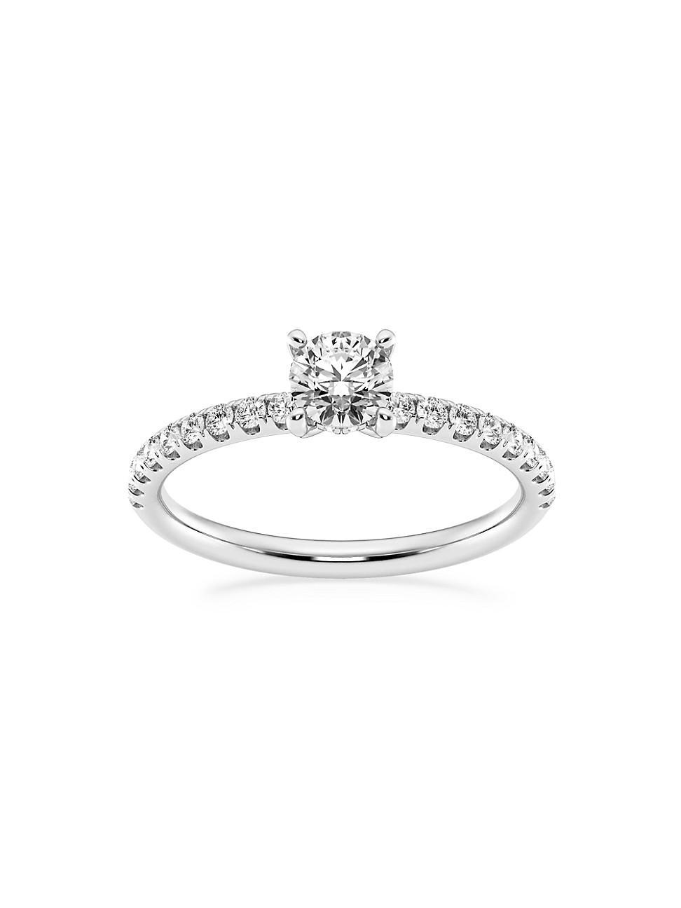 Womens 14K White Gold & Round Lab-Grown Diamond Hidden Halo Ring/0.80-3.41 TCW Product Image