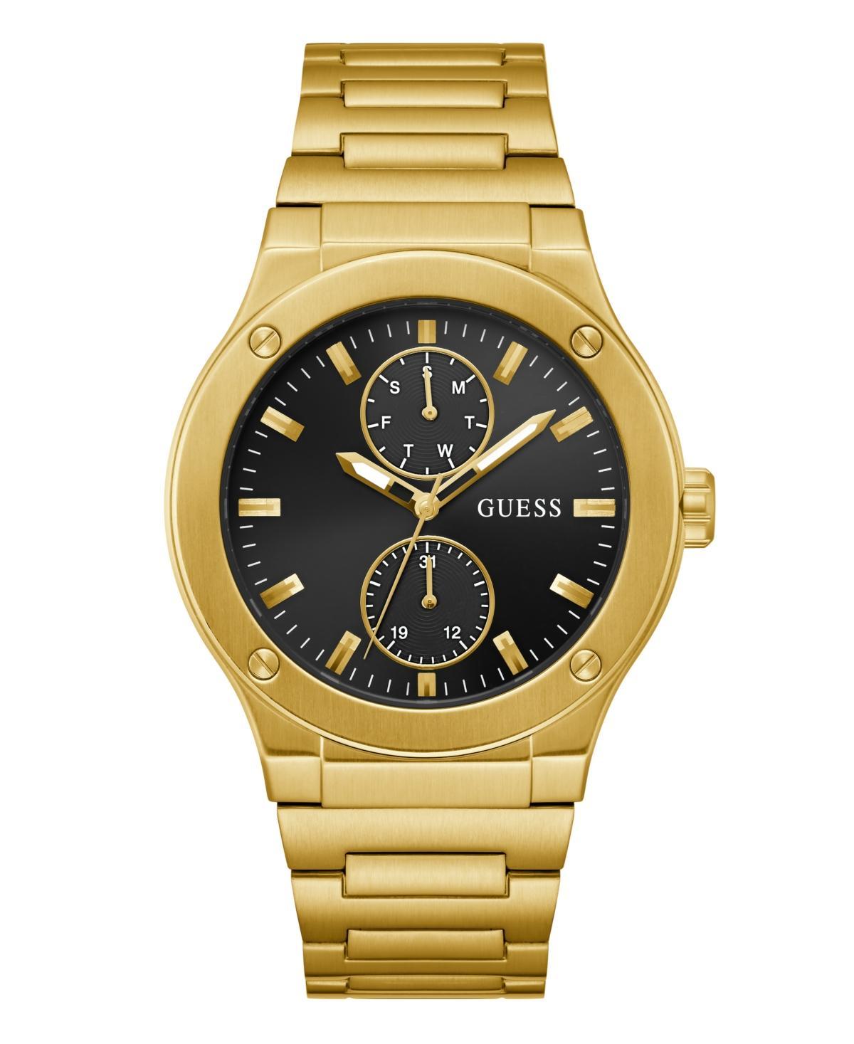 Guess Mens Multi- Function Gold Tone Stainless Steel Watch 45mm - Gold Tone Product Image