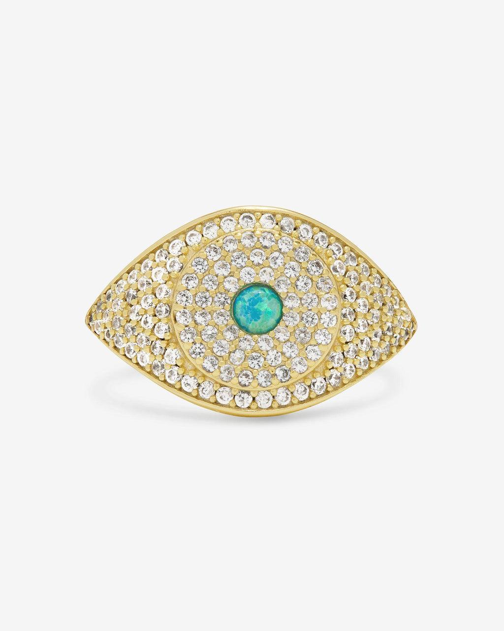 Blue Opal Evil Eye Ring - Gold|Blue Opal Product Image