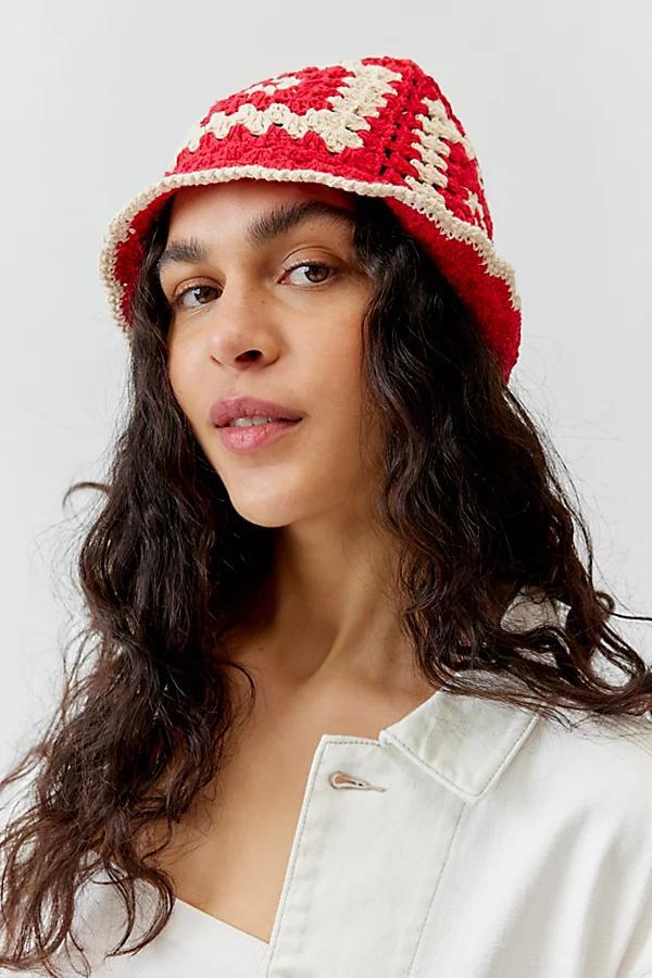 Granny Square Crochet Bucket Hat Womens at Urban Outfitters Product Image