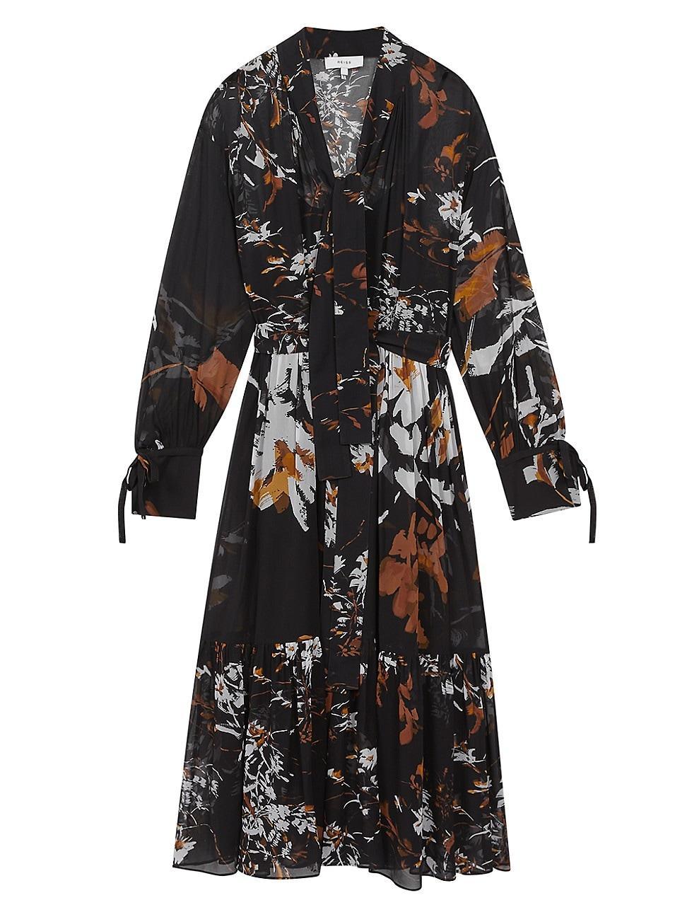 Womens Charlotte Printed Belted Midi-Dress Product Image