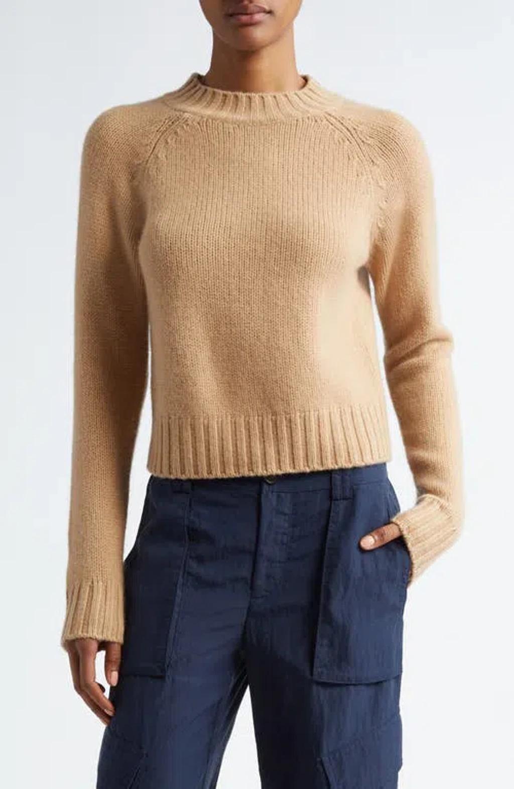 Raglan Sleeve Cashmere Sweater In Saddle Product Image