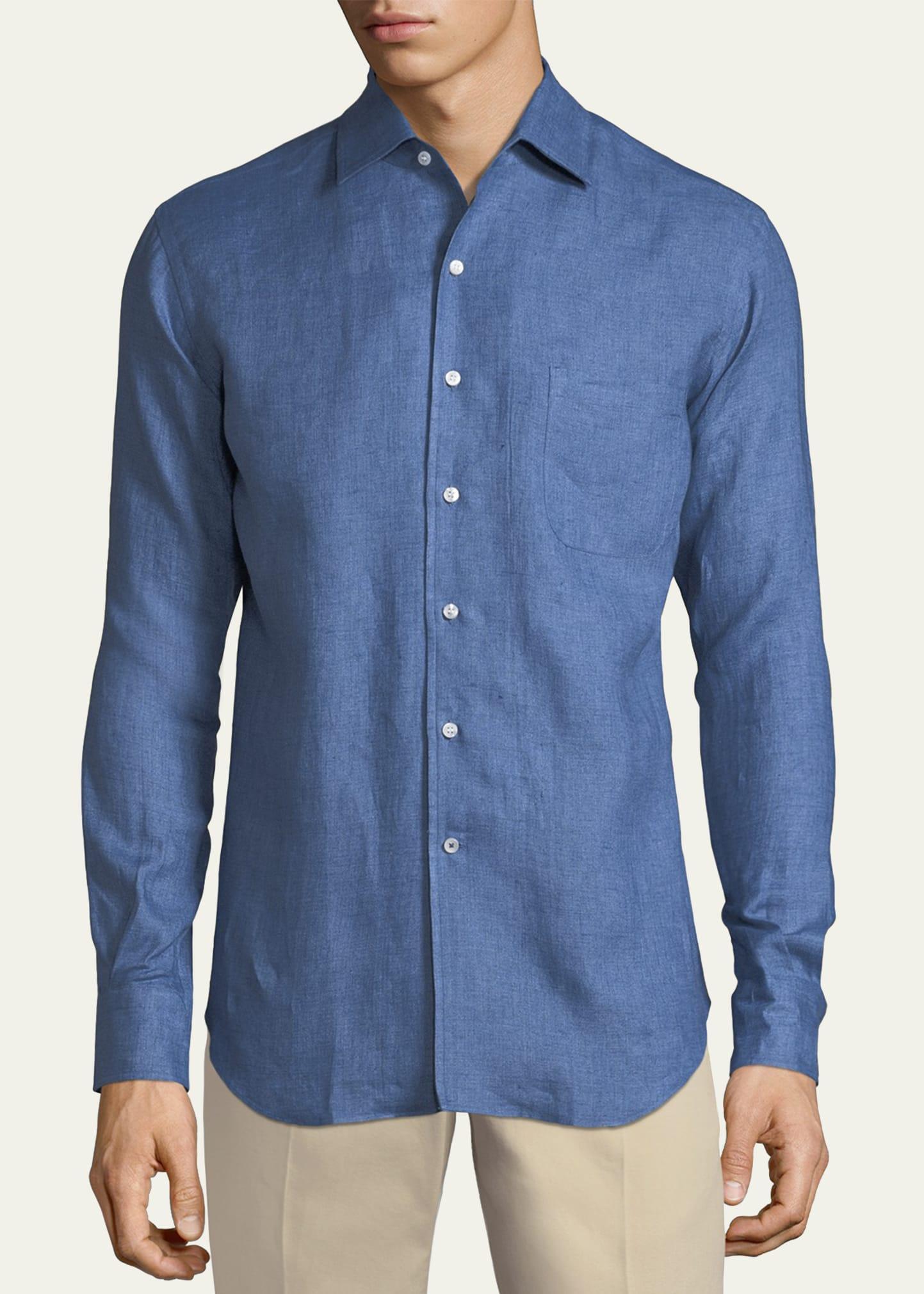 Mens Andre Long-Sleeve Linen Shirt Product Image