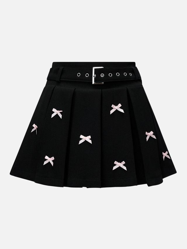 Aelfric Eden Bow Wrinkle Belt Skirt Female Product Image