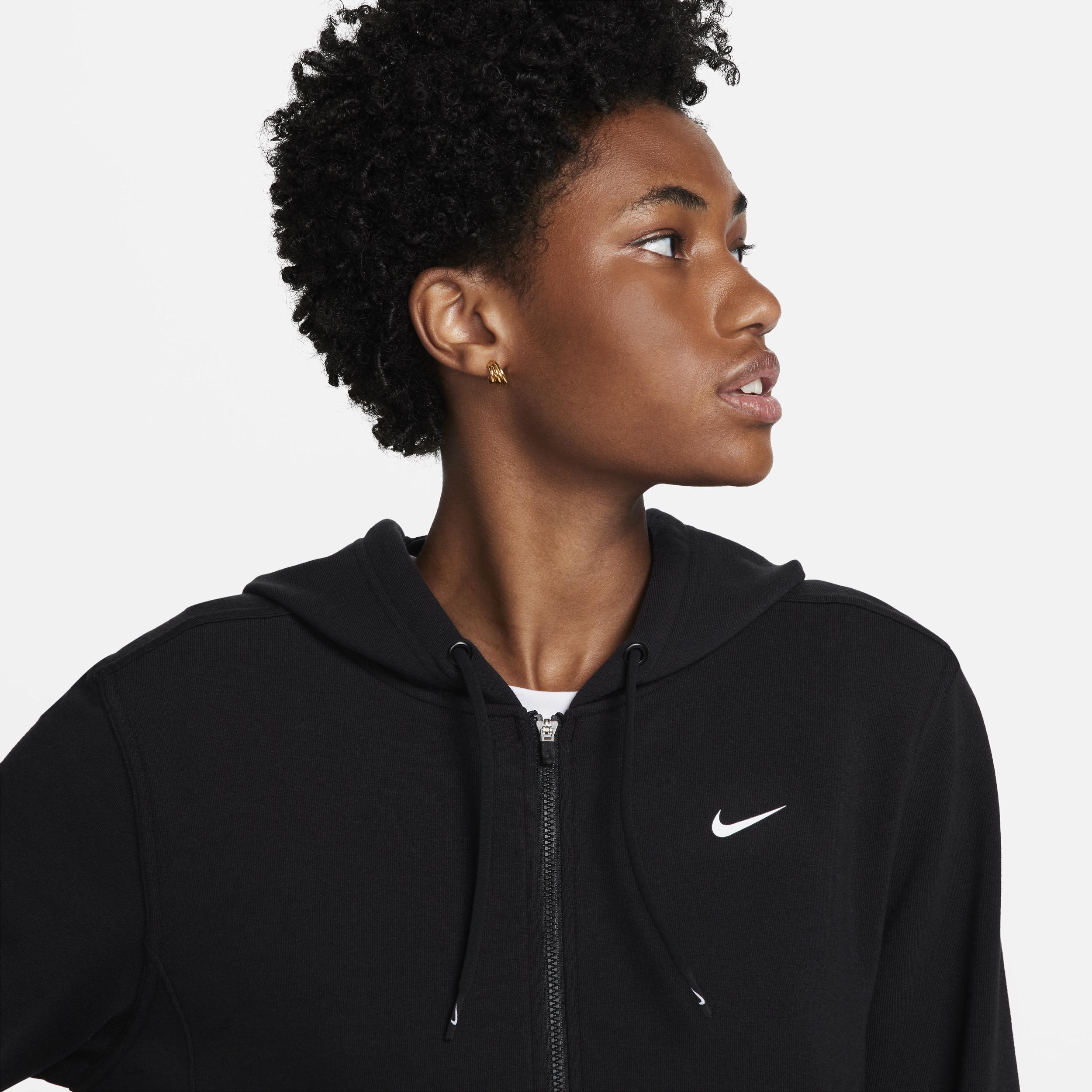 Womens Nike One Dri-FIT Full-Zip Hoodie Grey Product Image