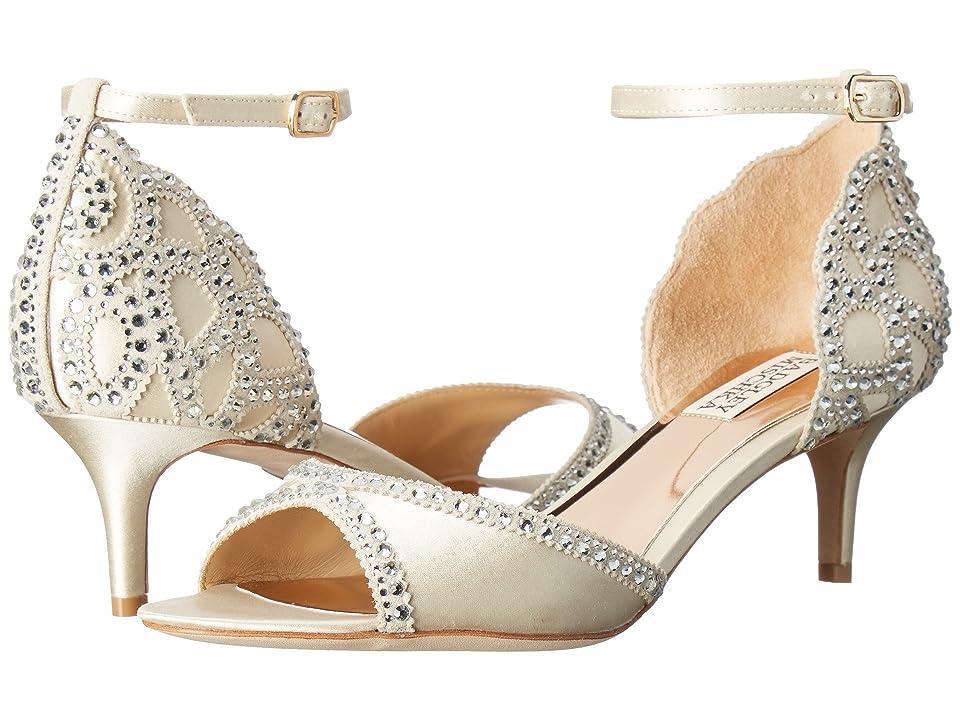 Badgley Mischka Gillian (Ivory Satin/Suede) Women's 1-2 inch heel Shoes Product Image