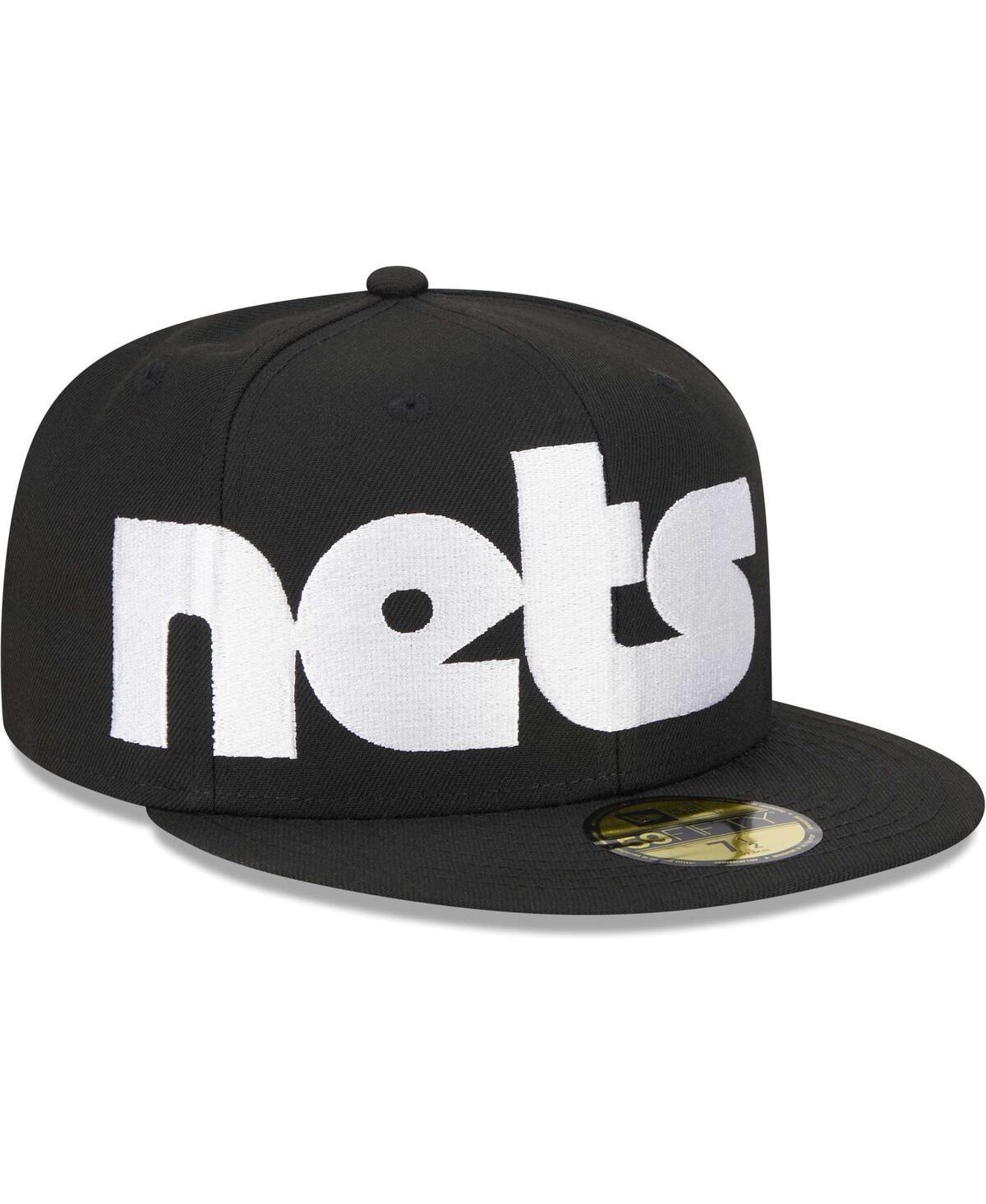 Mens New Era Black Brooklyn Nets Checkerboard Uv 59FIFTY Fitted Hat Product Image