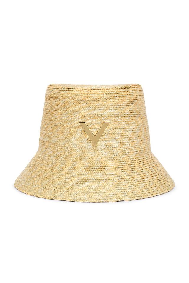 Valentino Garavani V Signature Bucket Hat in Tan Product Image