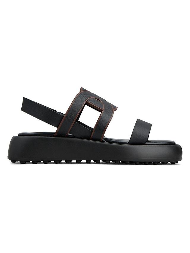 Womens Logo-Detailed Leather Strappy Sandals Product Image