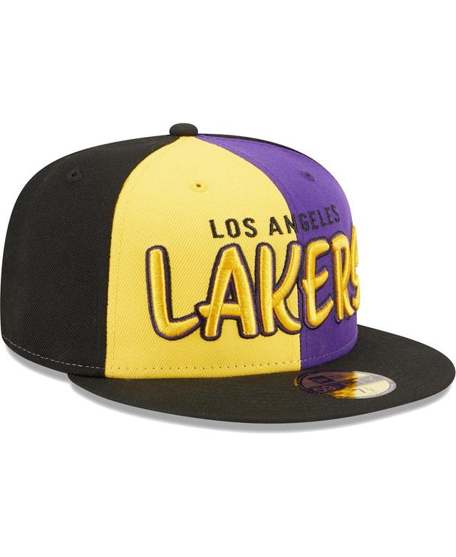 Mens New Era Black Los Angeles Lakers Pop Front 59FIFTY Fitted Hat - Black Product Image