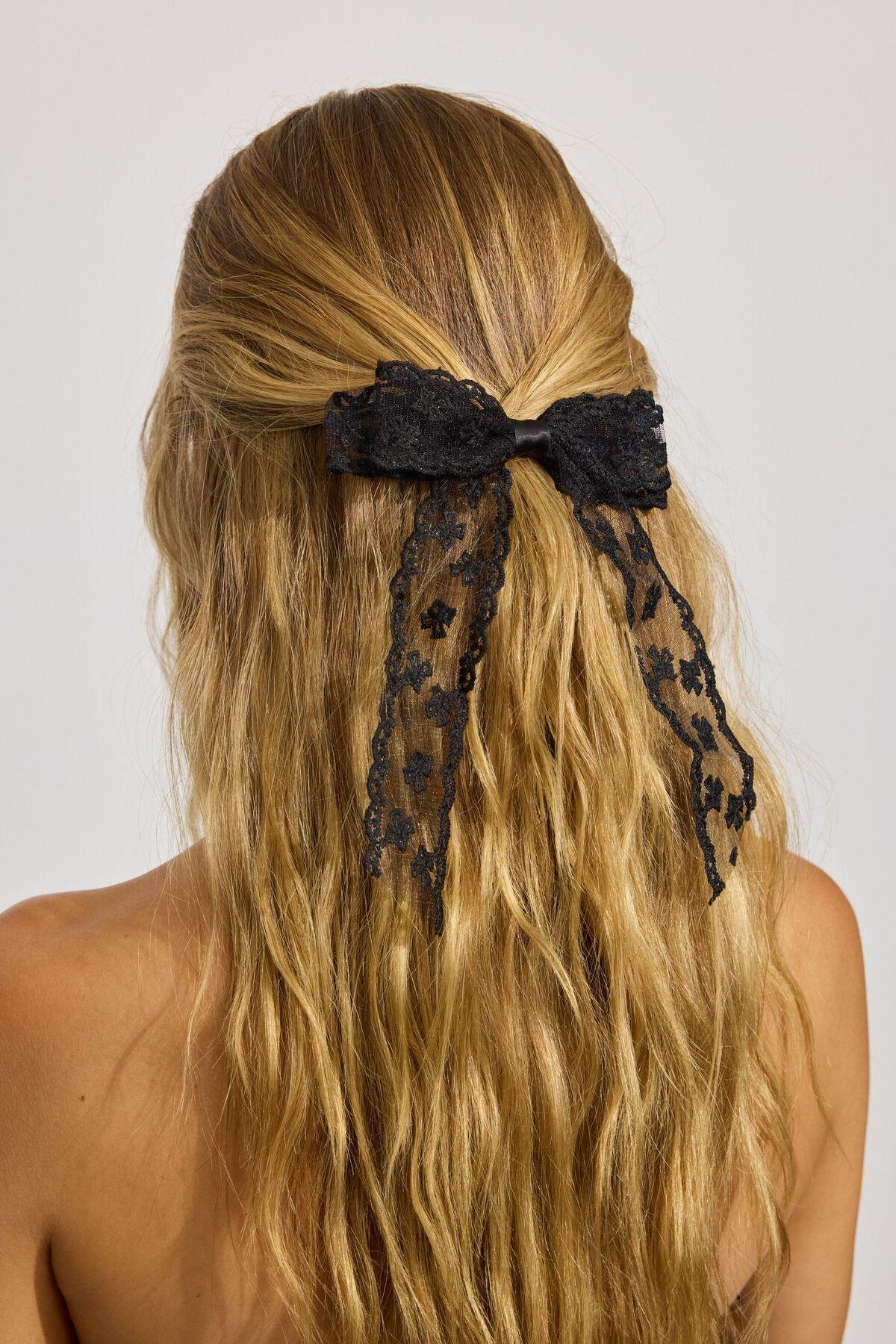 Allover Lace Bow Clip Product Image