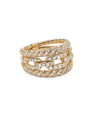 Womens Stax 18K Yellow Gold & Diamond Three-Row Ring Product Image