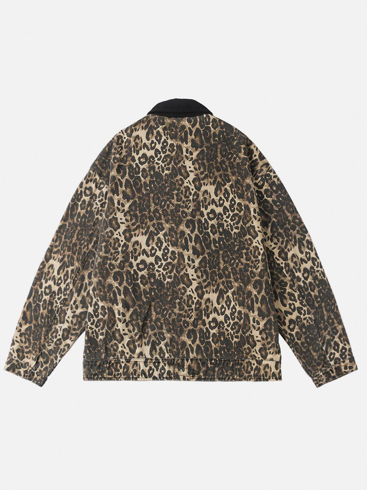 Aelfric Eden Distressed Leopard Print Jacket Product Image